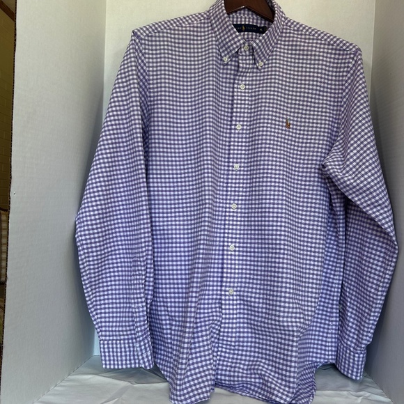 Ralph Lauren Other - Men’s long sleeve button down,Ralph Lauren, XL, Purple and White Checker Pattern